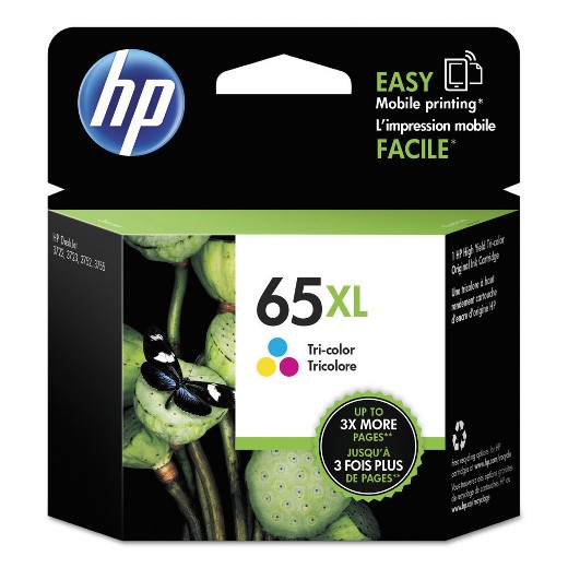 Genuine HP N9K03AN (HP 65XL) Tri-Color OEM High Capacity Inkjet Cartridge