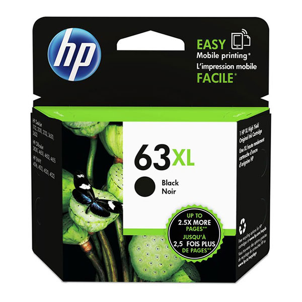 Genuine HP F6U64AN (HP 63XL Bk) Black OEM Ink Cartridge