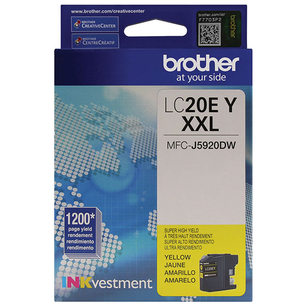 Genuine Brother LC-20EY Yellow OEM Inkjet Cartridge