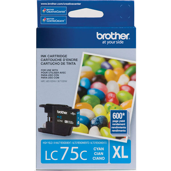 Genuine Brother LC-75C Cyan OEM Ink Cartridge