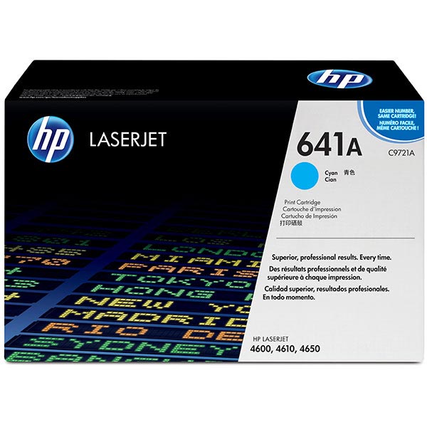 Genuine HP C9721A (HP 641A) Cyan OEM Toner Cartridge