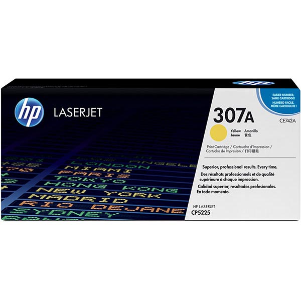 Genuine HP CE742A (HP 307A) Yellow OEM Laser Toner Cartridge