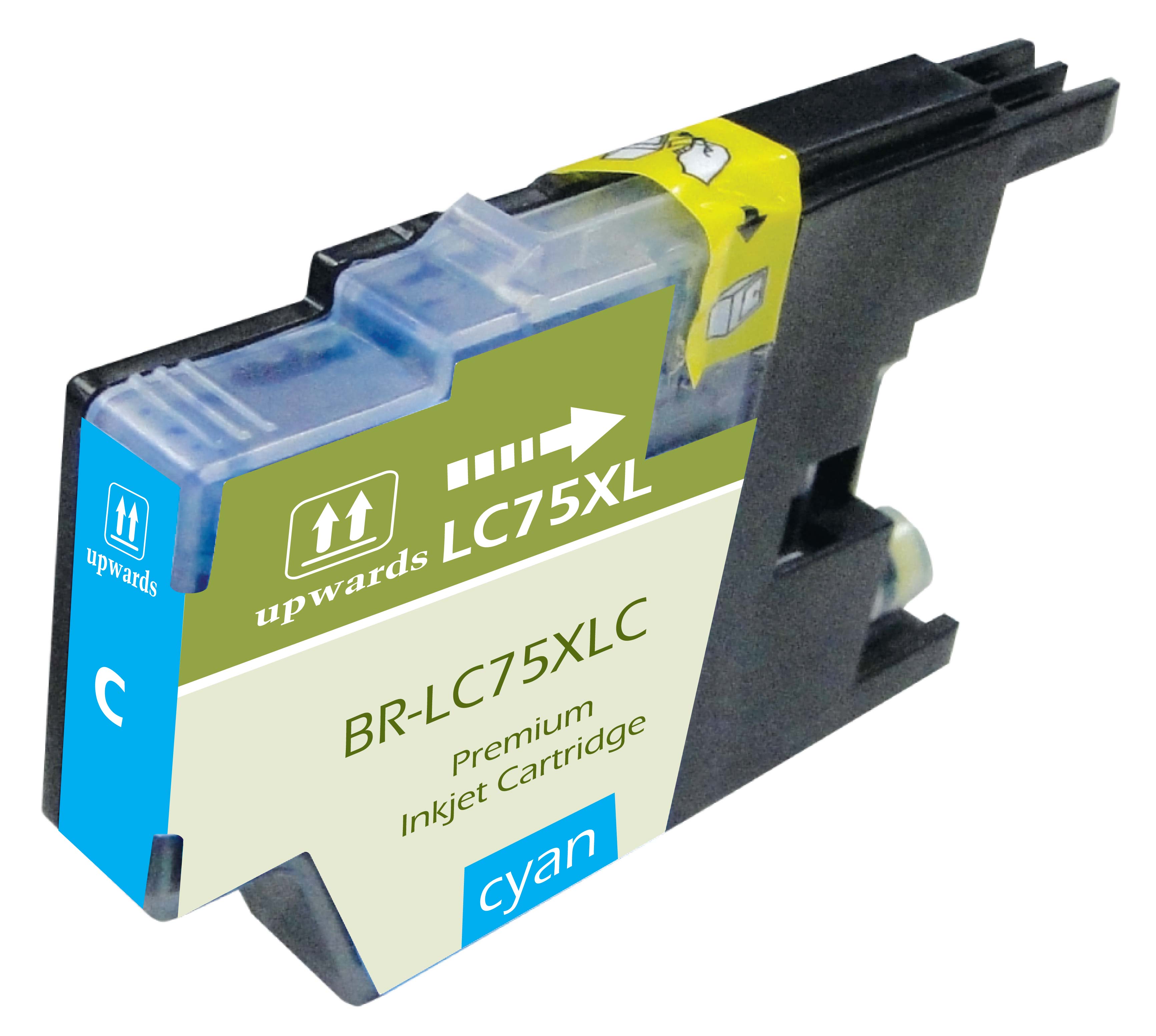 Ultra Premium Quality Cyan Inkjet Cartridge compatible with Brother LC-75XLCN