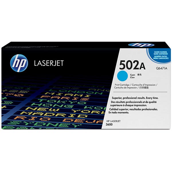 Genuine HP Q6471A (HP 502A) Cyan OEM Toner Cartridge