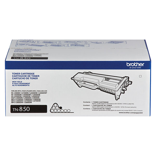 Genuine Brother TN-850 Black OEM Toner Cartridge