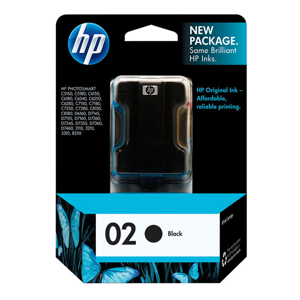 Genuine HP C8721WN (HP 02) Black OEM Ink Cartridge