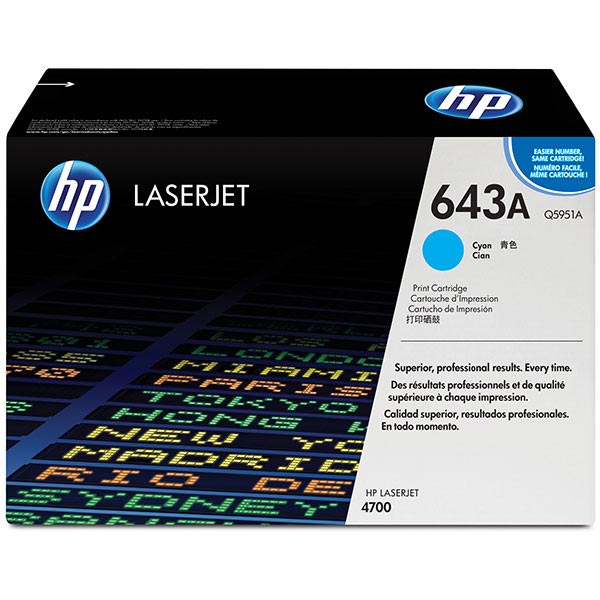 Genuine HP Q5951A (HP 643A) Cyan OEM Toner Cartridge