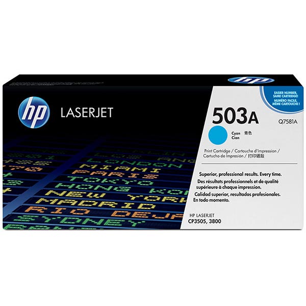 Genuine HP Q7581A (HP 503A) Cyan OEM Toner Cartridge