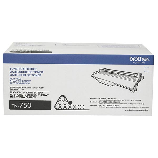 Genuine Brother TN-750 Black OEM Toner Cartridge