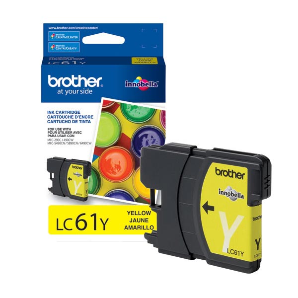 Genuine Brother LC-61Y Yellow OEM Ink Cartridge