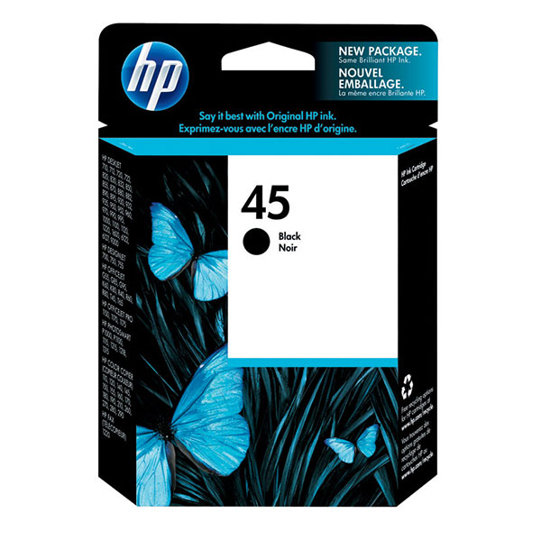 Genuine HP 51645A (HP 45) Black OEM Ink Cartridge