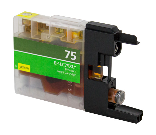 Ultra Premium Quality Yellow Inkjet Cartridge compatible with Brother LC-75XLYW