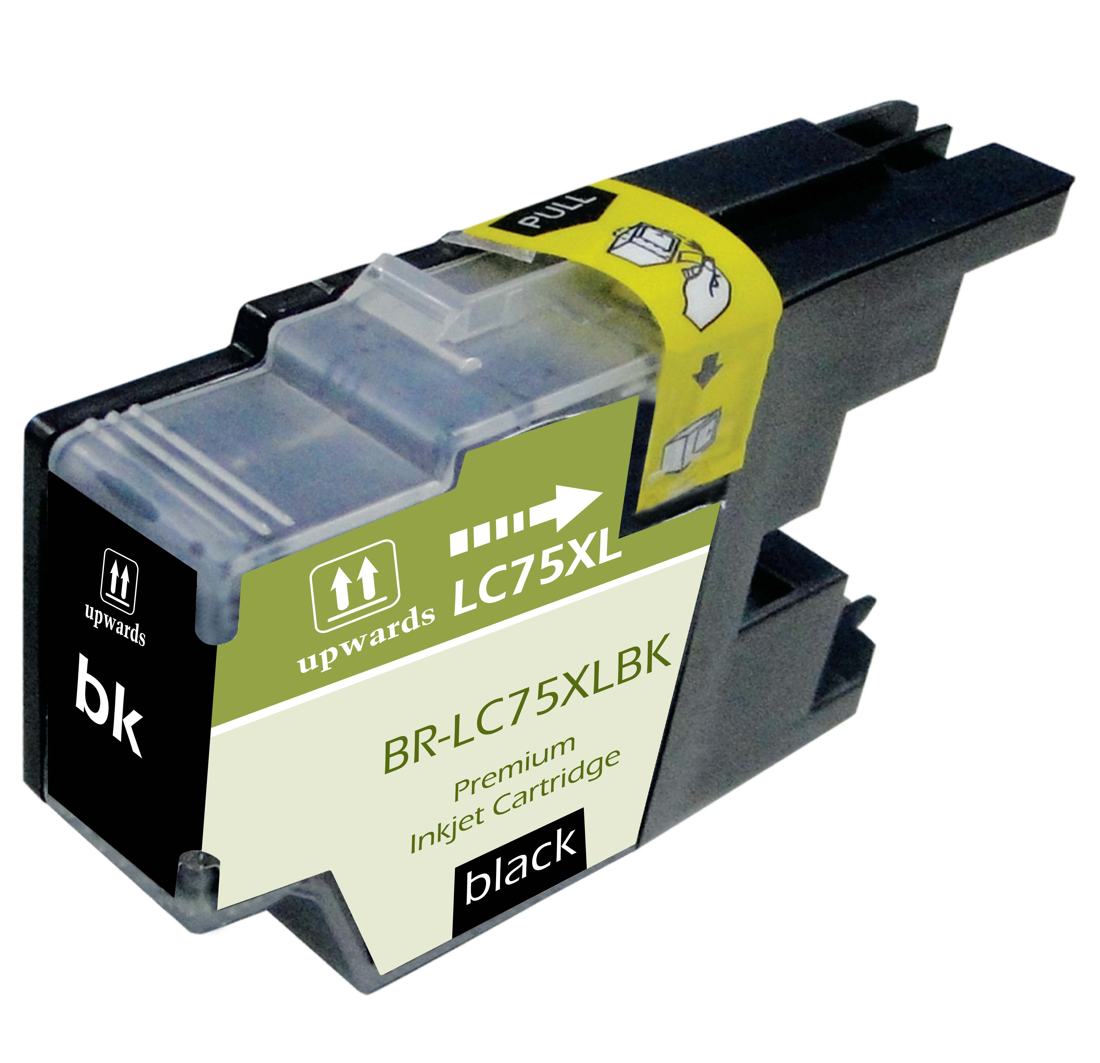 Ultra Premium Quality Black Inkjet Cartridge compatible with Brother LC-75XLBK