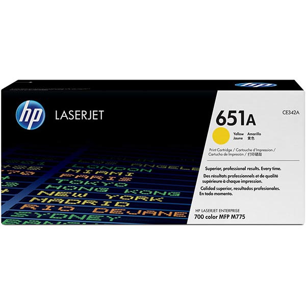Genuine HP CE342A (HP 651A) Yellow OEM Toner Cartridge